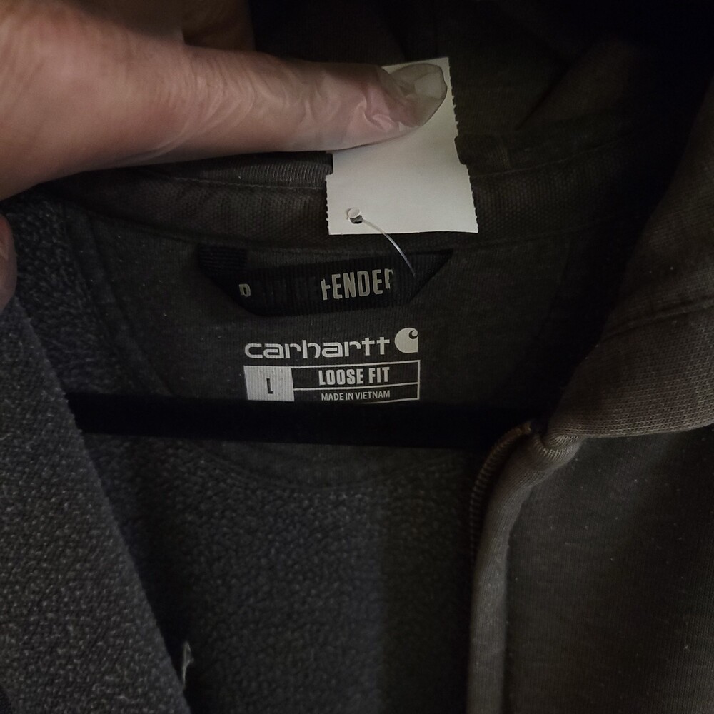Carhartt XL Hooded Sweatshirt rain defender loose fit work wear grunge Full Zip - Picture 5 of 6
